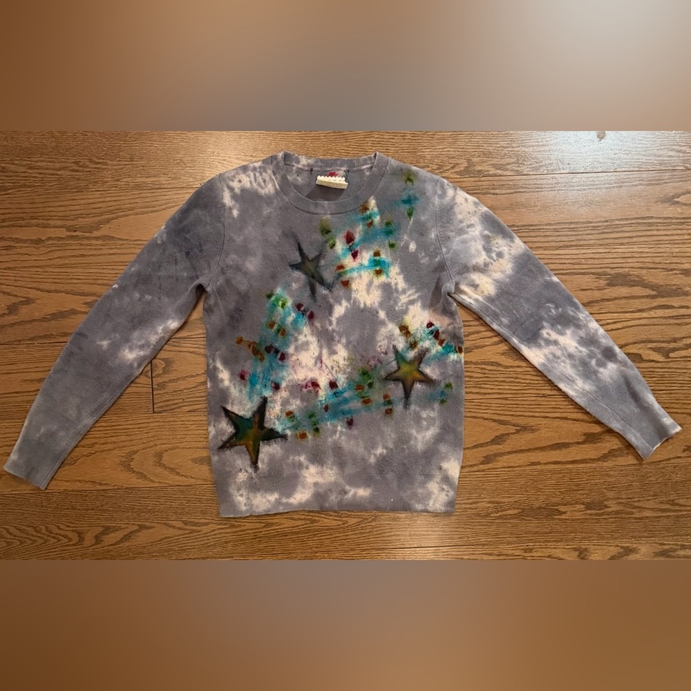 Galadriel Mattei Threadbare Lab hand-dyed reclaimed cashmere sweater.